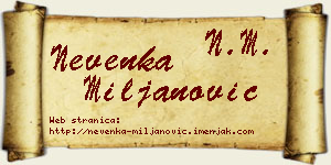 Nevenka Miljanović vizit kartica